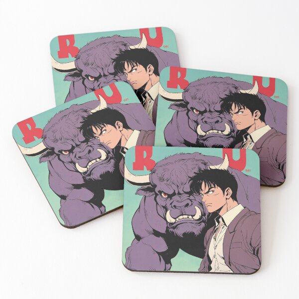 Item preview, Angry bull violet with Japanese man anime style designed and sold by MerlinWear.