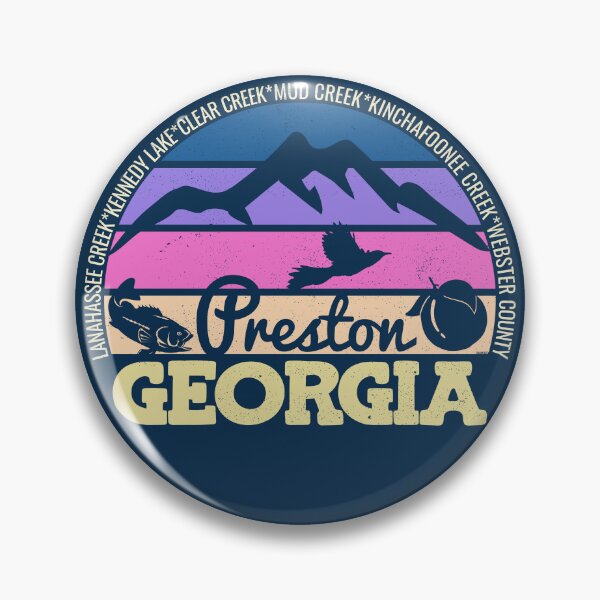 Item preview, Preston Georgia Sunset Retro Vintage Local Pride Logo designed and sold by CRHPOD20.