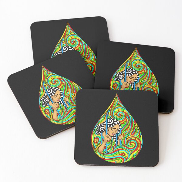 Item preview, Surreal Mother’s Tear Art – Tribal Pop Art Expression of Grief and Strength designed and sold by DrawHandArt.