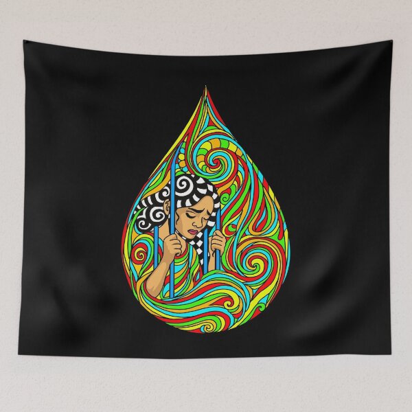 Item preview, Surreal Mother’s Tear Art – Tribal Pop Art Expression of Grief and Strength designed and sold by DrawHandArt.