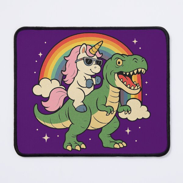 Item preview, Cool Unicorn Riding a T-Rex – Funny Rainbow Dinosaur Fantasy Mashup Design designed and sold by Victor Shadehorn.