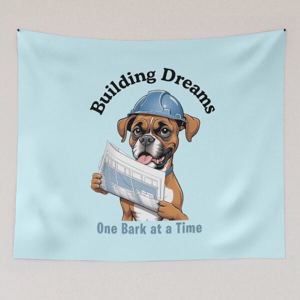 Item preview, Unique Funny Boxer Dog Owner - Engineer Cartoon Gift – Whimsical Pet-Themed Artwork – Pet and Owner Humor Cartoons designed and sold by KoraTalks.