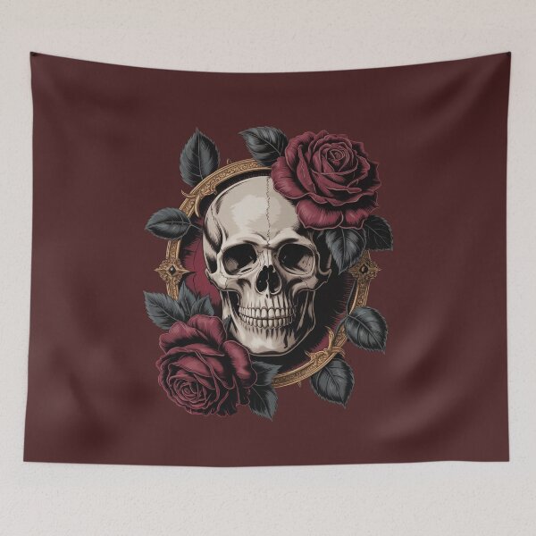 Item preview, Skull and Roses T-Shirt - Edgy Floral Design designed and sold by Skulls, Gothic, Witches & Darkness.