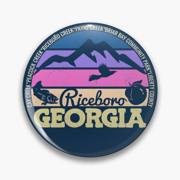 Item preview, Riceboro Georgia Sunset Retro Vintage Local Pride Logo designed and sold by CRHPOD20.