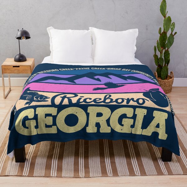 Item preview, Riceboro Georgia Sunset Retro Vintage Local Pride Logo designed and sold by CRHPOD20.