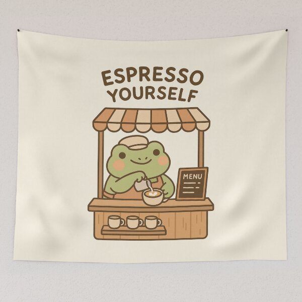 Item preview, Espresso yourself frog barista designed and sold by DeVeauDesign.