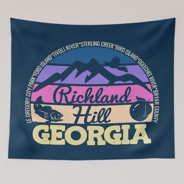 Item preview, Richland Hill Georgia Sunset Retro Vintage Local Pride Logo designed and sold by CRHPOD20.