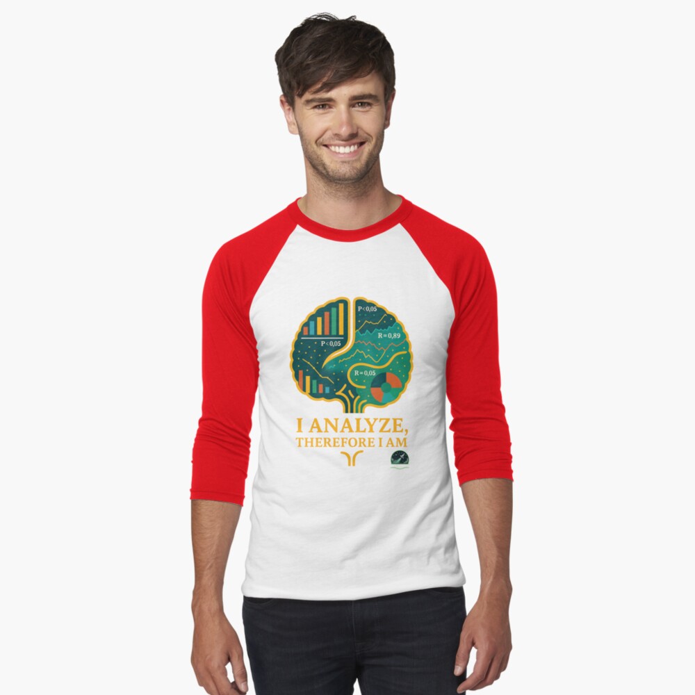 Item preview, Baseball ¾ Sleeve T-Shirt designed and sold by DataVoyagers.