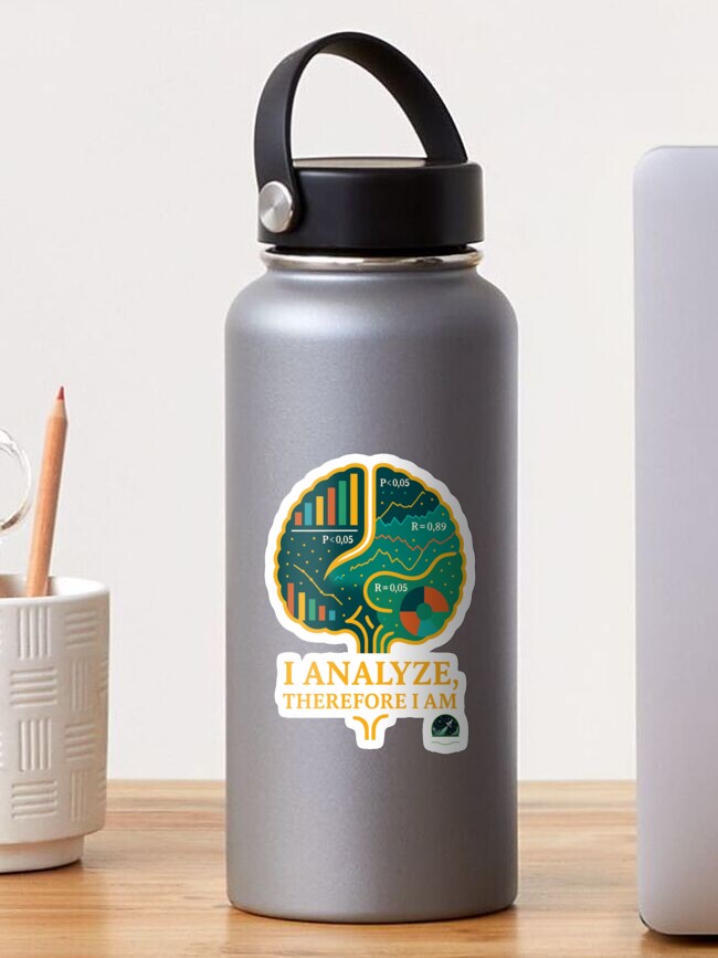 Thumbnail 1 of 3, Sticker, I Analyze, therefore I am designed and sold by DataVoyagers.