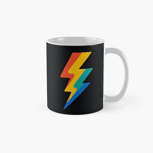 Item preview, Colorful Lightning Bolt Symbol on Black Background designed and sold by Amr Siam.