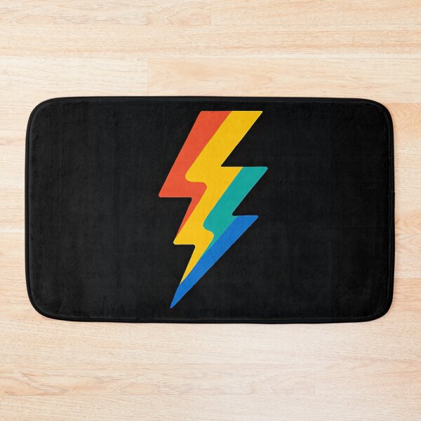 Item preview, Colorful Lightning Bolt Symbol on Black Background designed and sold by Amr Siam.