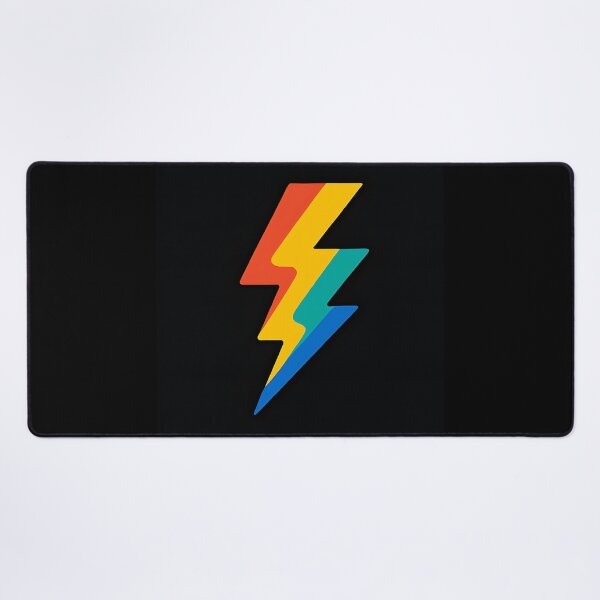 Item preview, Colorful Lightning Bolt Symbol on Black Background designed and sold by Amr Siam.
