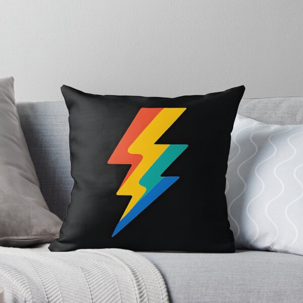 Item preview, Colorful Lightning Bolt Symbol on Black Background designed and sold by Amr Siam.