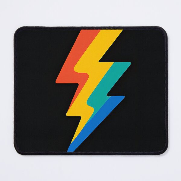 Item preview, Colorful Lightning Bolt Symbol on Black Background designed and sold by Amr Siam.