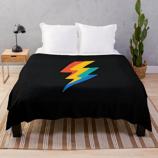 Item preview, Colorful Lightning Bolt Symbol on Black Background designed and sold by Amr Siam.