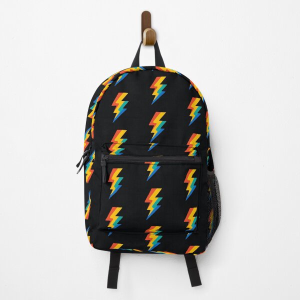 Item preview, Colorful Lightning Bolt Symbol on Black Background designed and sold by Amr Siam.
