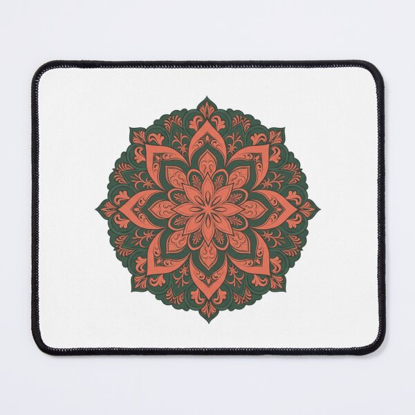 Item preview, Floral Mandala in Terracotta and Dark Green designed and sold by TrendNest Designs USA.