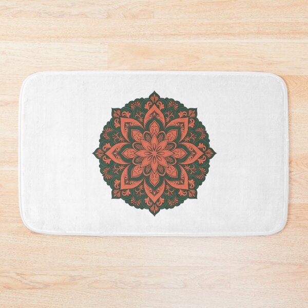 Item preview, Floral Mandala in Terracotta and Dark Green designed and sold by JonnTerr.