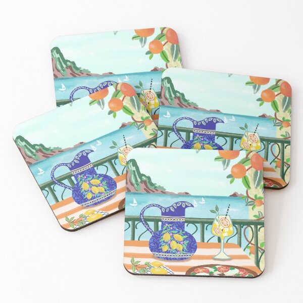 Item preview, Italy Amalfi Positano Capri Lemon Orange Citrus Spritz Cocktail Teatime designed and sold by Natasha May Design.