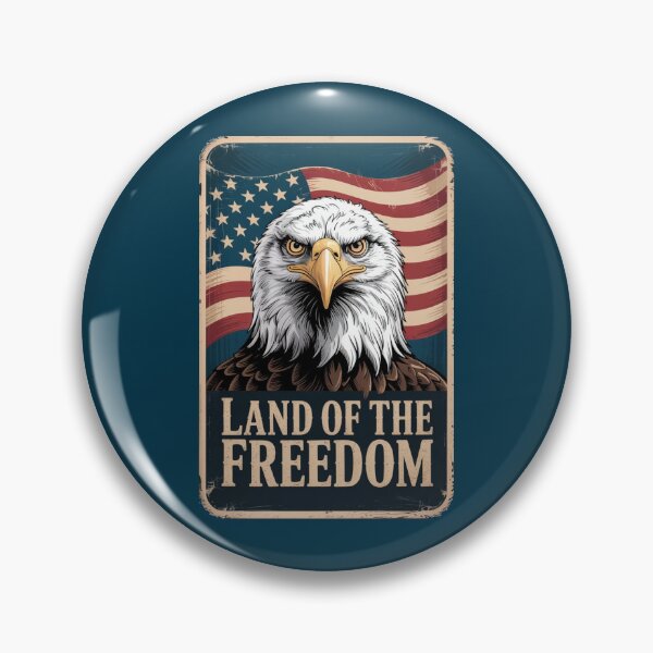Item preview, 4TH JULY LAND OF THE FREEDOM - EAGLE PATRIOTIC AMERICAN GRAPHIC  designed and sold by KrissGraphShop.