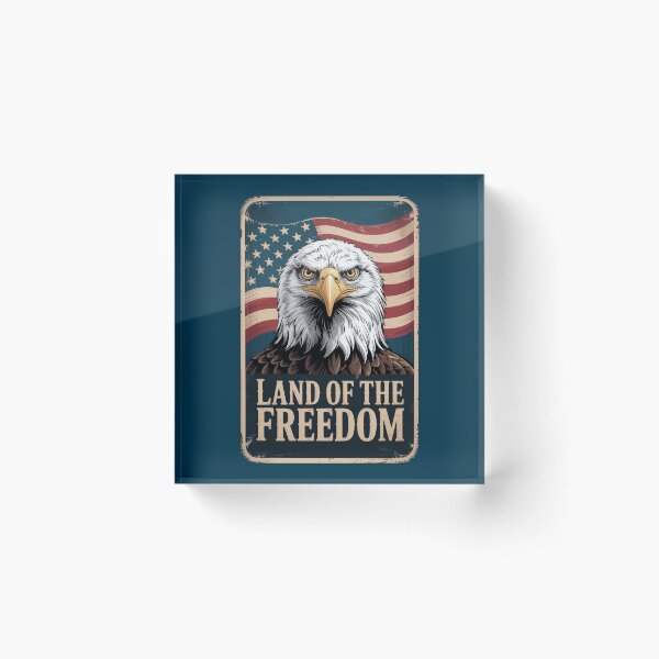 Item preview, 4TH JULY LAND OF THE FREEDOM - EAGLE PATRIOTIC AMERICAN GRAPHIC  designed and sold by KrissGraphShop.