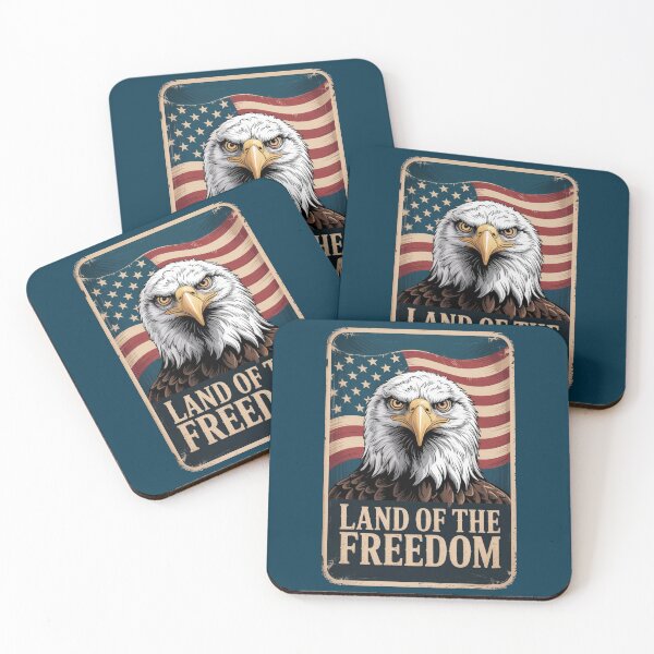 Item preview, 4TH JULY LAND OF THE FREEDOM - EAGLE PATRIOTIC AMERICAN GRAPHIC  designed and sold by KrissGraphShop.