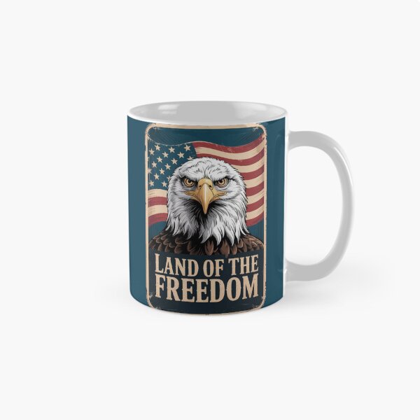 Item preview, 4TH JULY LAND OF THE FREEDOM - EAGLE PATRIOTIC AMERICAN GRAPHIC  designed and sold by KrissGraphShop.