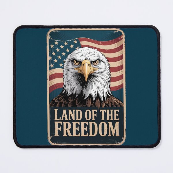 Item preview, 4TH JULY LAND OF THE FREEDOM - EAGLE PATRIOTIC AMERICAN GRAPHIC designed and sold by KrissGraphShop.
