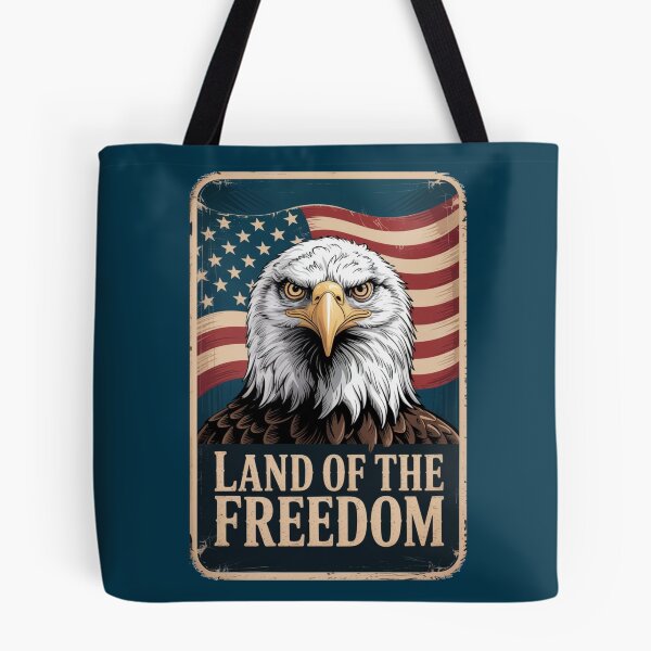 Item preview, 4TH JULY LAND OF THE FREEDOM - EAGLE PATRIOTIC AMERICAN GRAPHIC  designed and sold by KrissGraphShop.