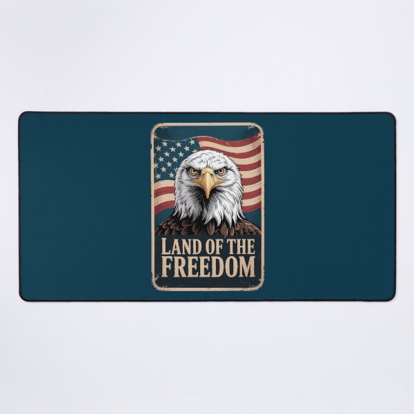 Item preview, 4TH JULY LAND OF THE FREEDOM - EAGLE PATRIOTIC AMERICAN GRAPHIC designed and sold by KrissGraphShop.