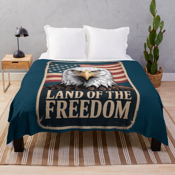 Item preview, 4TH JULY LAND OF THE FREEDOM - EAGLE PATRIOTIC AMERICAN GRAPHIC  designed and sold by KrissGraphShop.