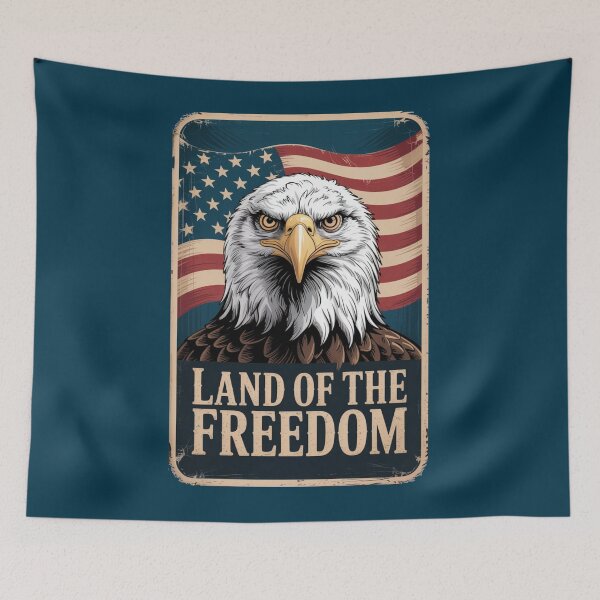 Item preview, 4TH JULY LAND OF THE FREEDOM - EAGLE PATRIOTIC AMERICAN GRAPHIC  designed and sold by KrissGraphShop.