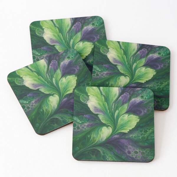 Item preview, Verdant Bloom: Abstract Flow in Green & Violet designed and sold by AbstractAnom.
