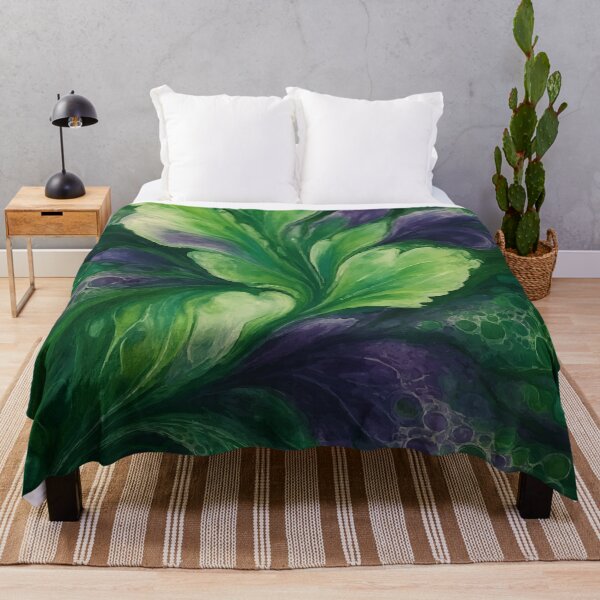 Item preview, Verdant Bloom: Abstract Flow in Green & Violet designed and sold by AbstractAnom.