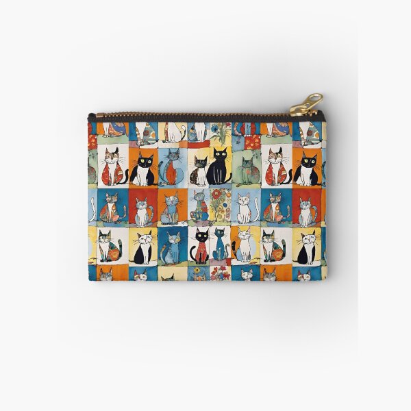 Item preview, Funky Floral Abstract Sitting Cats Patchwork designed and sold by CarrollGene.