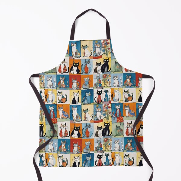Item preview, Funky Floral Abstract Sitting Cats Patchwork designed and sold by CarrollGene.