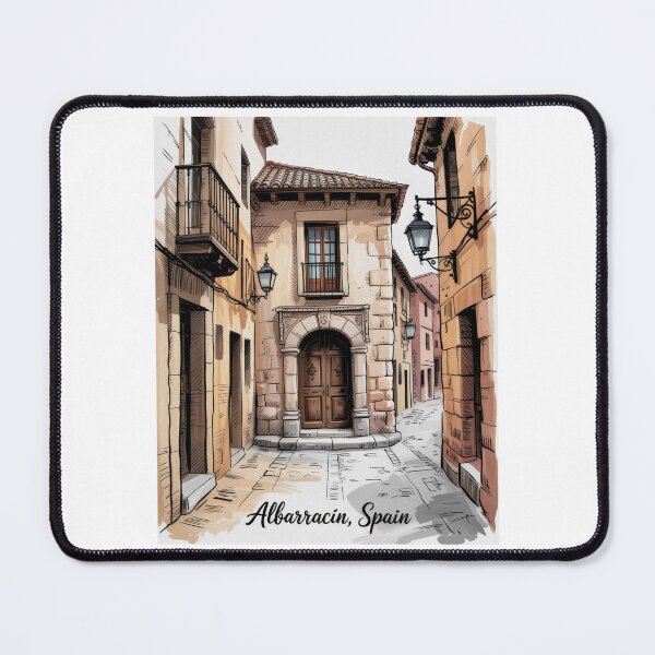 Item preview, Albarracín, Spain – Picturesque old town alley in retro vintage style | Spain art print designed and sold by pod24.