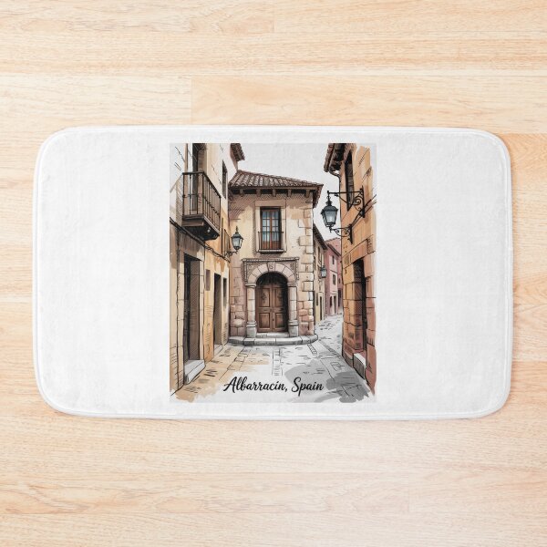 Item preview, Albarracín, Spain – Picturesque old town alley in retro vintage style | Spain art print designed and sold by pod24.