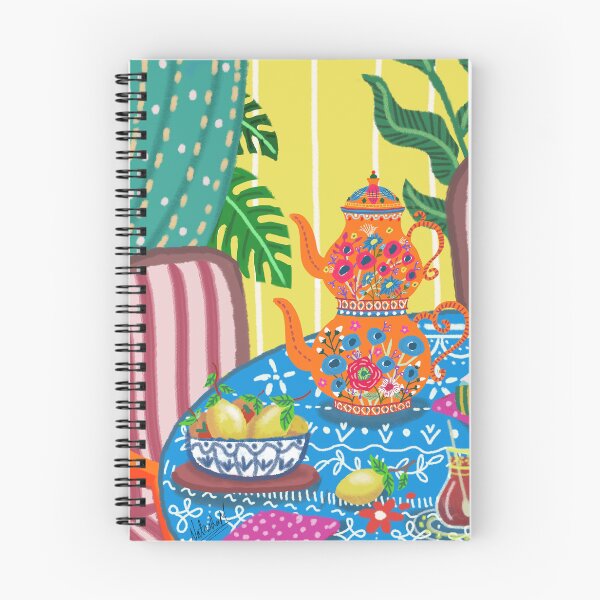 Artikelvorschau, Türkische Teekanne Küchendruck, boho maximalistisches Poster, lebendiger Dschungel, exotische kräftige tropische Wandkunst, ästhetisches Raumdekor, Frühlingssommer entworfen und verkauft von Natasha May Design.