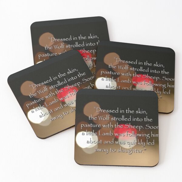 Item preview, Quotes from TV Show Grimm “Dressed in the skin, the Wolf strolled into the pasture with the Sheep. Soon a little lamb was following him about and was quickly led away to slaughter.” designed and sold by Lumen Nyx Art.