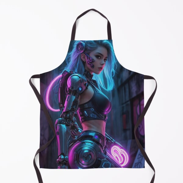 Item preview, Chica cíborg ciberpunk: retrato futurista de neón designed and sold by ArtiQreate.