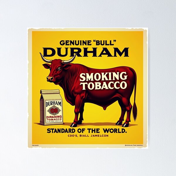 Item preview, Vintage Bull Durham Tobacco Advertising Poster designed and sold by jaksa429.