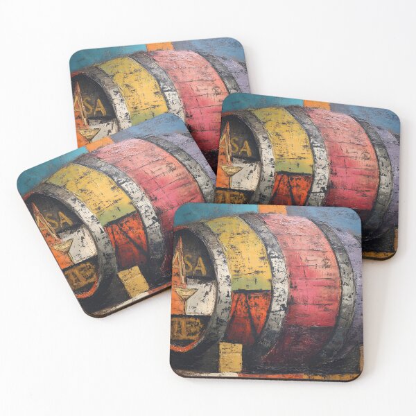 Item preview, CASA Whisky Barrel - Bold Geometric Design with Martini Glass Abstract Vivid Background designed and sold by OlfactoART Studio.