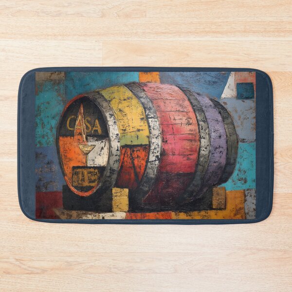 Item preview, CASA Whisky Barrel - Bold Geometric Design with Martini Glass Abstract Vivid Background designed and sold by OlfactoART Studio.