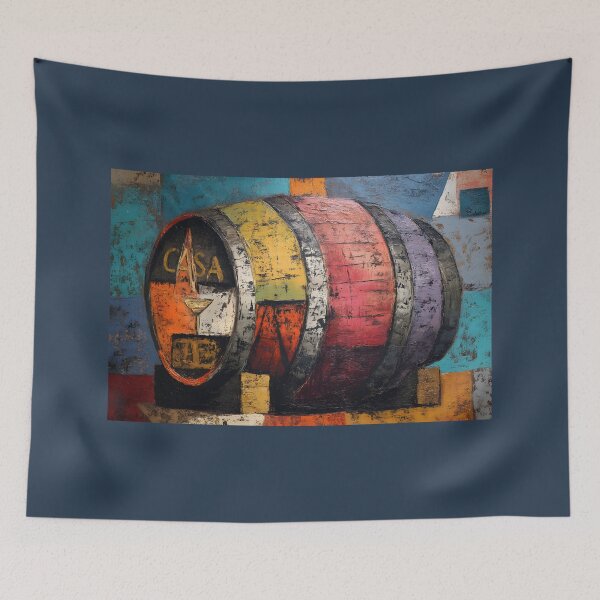 Item preview, CASA Whisky Barrel - Bold Geometric Design with Martini Glass Abstract Vivid Background designed and sold by OlfactoART Studio.
