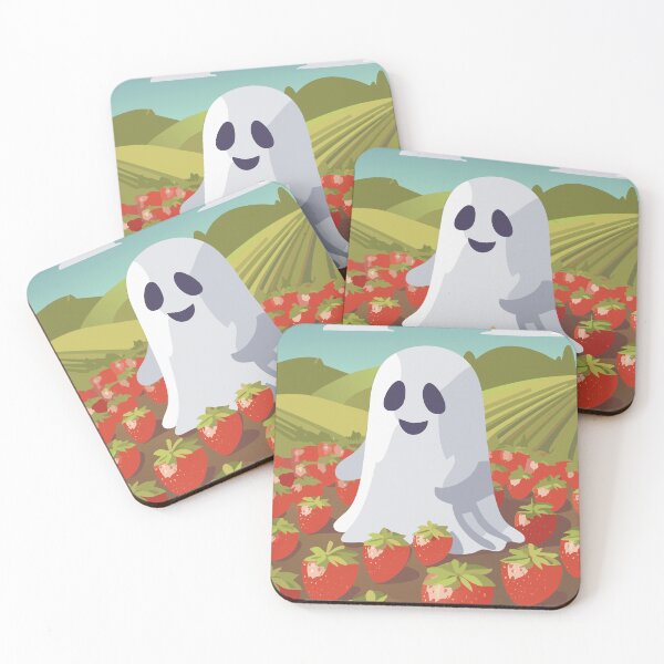 Item preview, Strawberry field with cute ghost haunted strawberry field green designed and sold by Eva-Designs-.