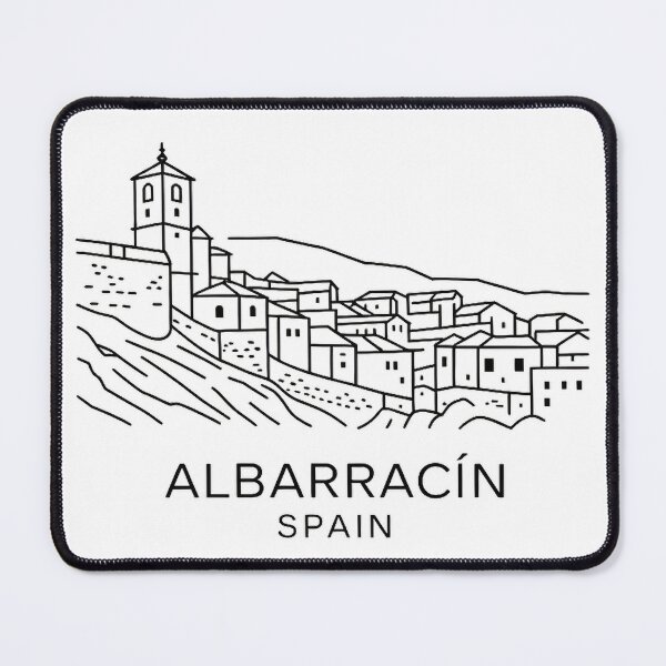 Item preview, Albarracín Spain Line Art – Minimalist Spain Motif | Monochrome City Design designed and sold by pod24.