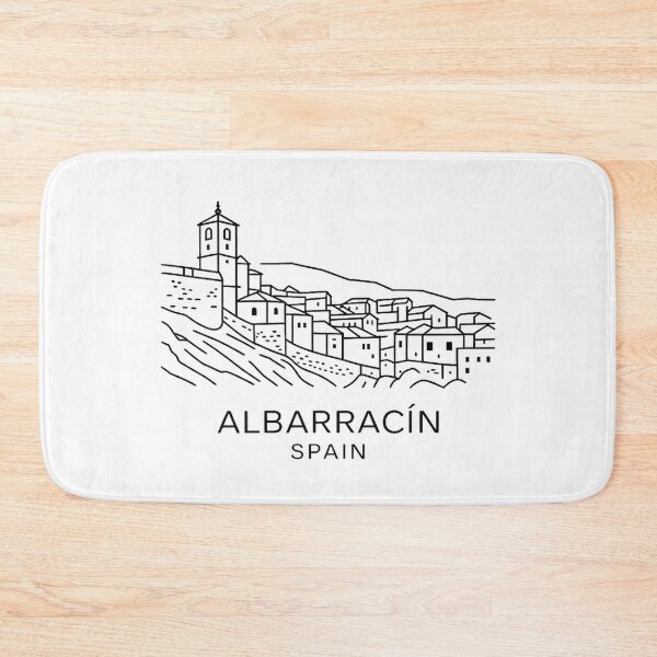 Item preview, Albarracín Spain Line Art – Minimalist Spain Motif | Monochrome City Design designed and sold by pod24.