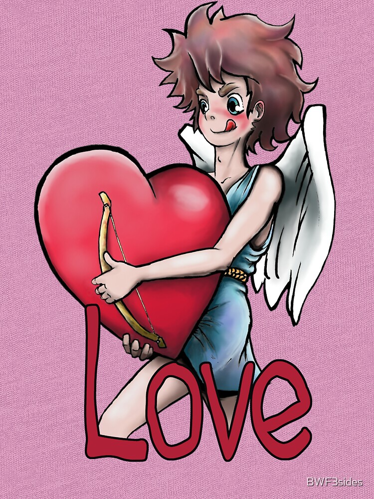 Aperçu 7 sur 7. T-shirt chiné avec l'œuvre Cupidon, transport express d'amour créée et vendue par BWF3sides.