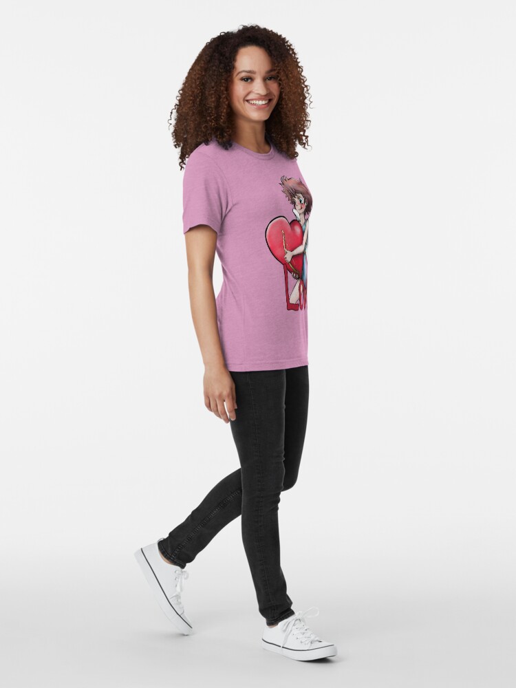 Aperçu 4 sur 7. T-shirt chiné avec l'œuvre Cupidon, transport express d'amour créée et vendue par BWF3sides.